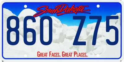SD license plate 86OZ75