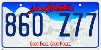 SD license plate 86OZ77