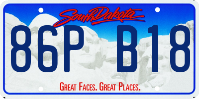SD license plate 86PB18