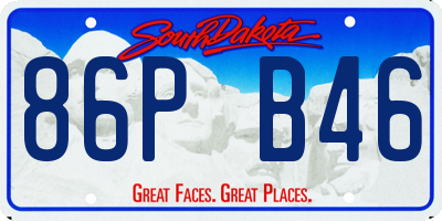SD license plate 86PB46