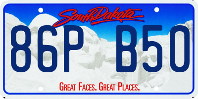 SD license plate 86PB50