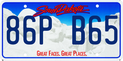 SD license plate 86PB65