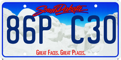 SD license plate 86PC30