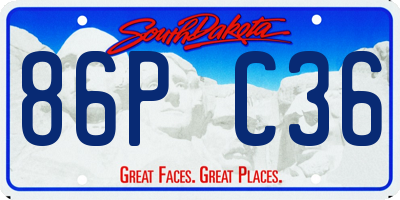 SD license plate 86PC36