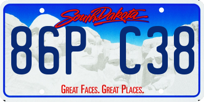 SD license plate 86PC38