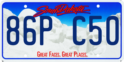 SD license plate 86PC50