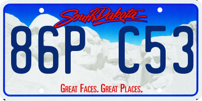 SD license plate 86PC53
