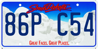 SD license plate 86PC54
