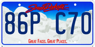 SD license plate 86PC70