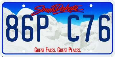 SD license plate 86PC76