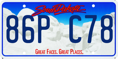 SD license plate 86PC78