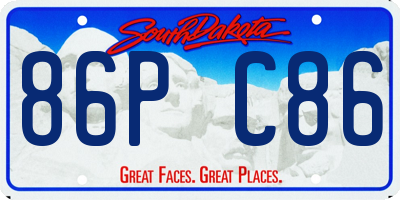 SD license plate 86PC86