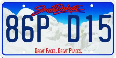 SD license plate 86PD15