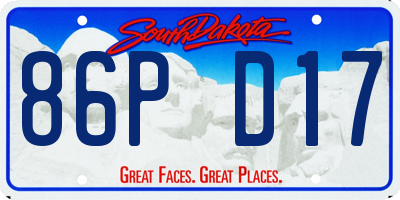 SD license plate 86PD17