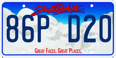 SD license plate 86PD20