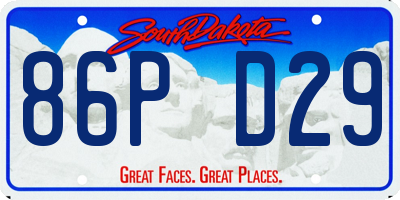 SD license plate 86PD29