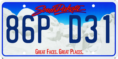 SD license plate 86PD31