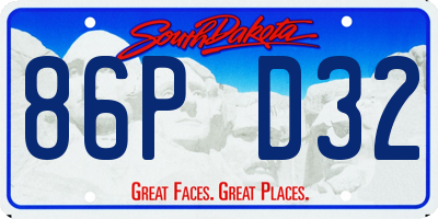 SD license plate 86PD32