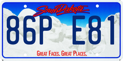 SD license plate 86PE81