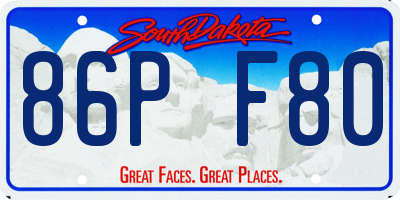 SD license plate 86PF80