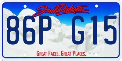 SD license plate 86PG15