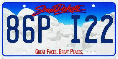 SD license plate 86PI22