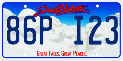 SD license plate 86PI23