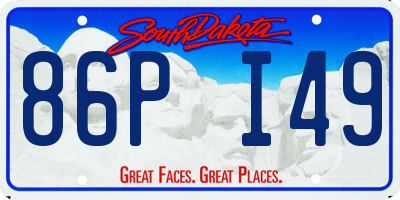 SD license plate 86PI49