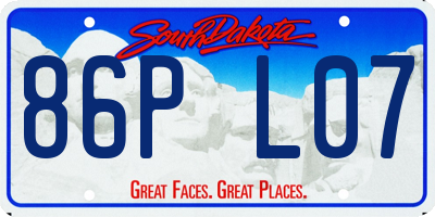SD license plate 86PL07