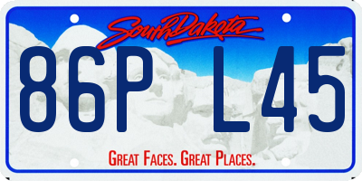 SD license plate 86PL45