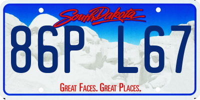 SD license plate 86PL67