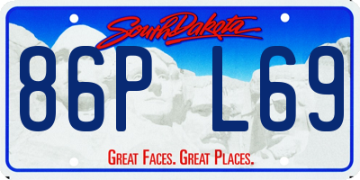 SD license plate 86PL69