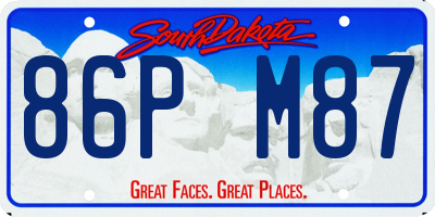 SD license plate 86PM87