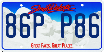 SD license plate 86PP86