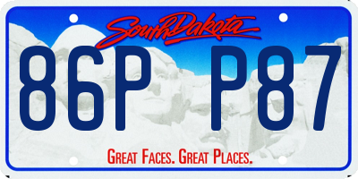 SD license plate 86PP87