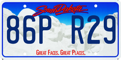 SD license plate 86PR29