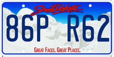 SD license plate 86PR62