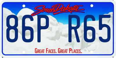 SD license plate 86PR65