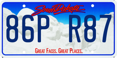 SD license plate 86PR87