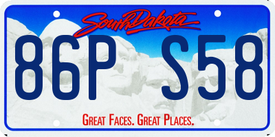 SD license plate 86PS58