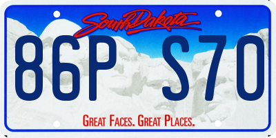 SD license plate 86PS70