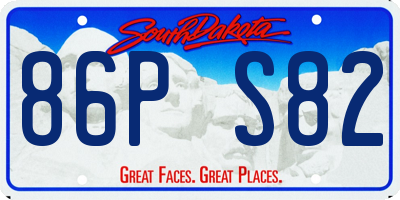 SD license plate 86PS82