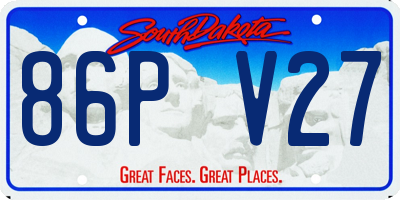 SD license plate 86PV27