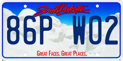 SD license plate 86PW02
