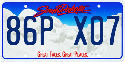SD license plate 86PX07