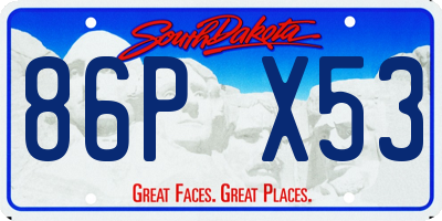 SD license plate 86PX53