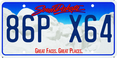 SD license plate 86PX64