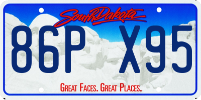 SD license plate 86PX95