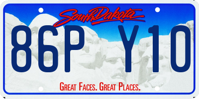 SD license plate 86PY10