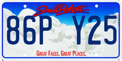 SD license plate 86PY25